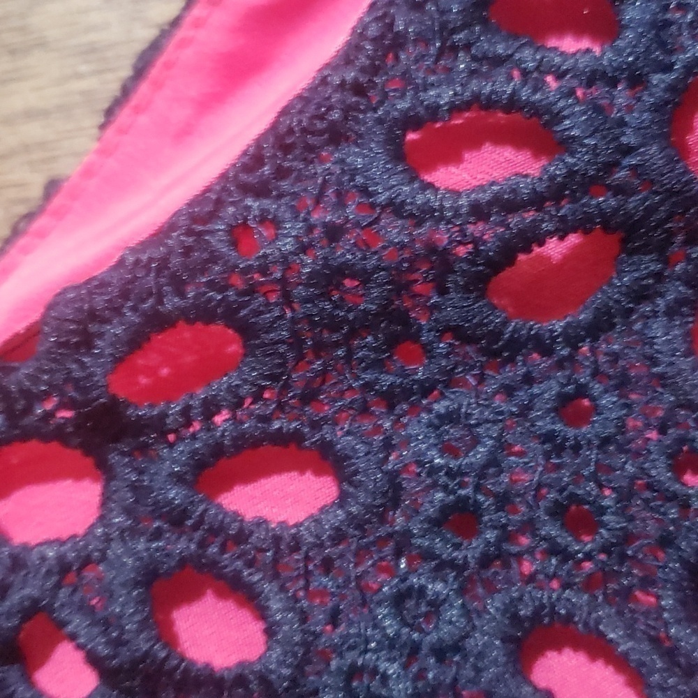 Altard State sleeveless lace dress pink and navy size medium with zip up back - Picture 2 of 6